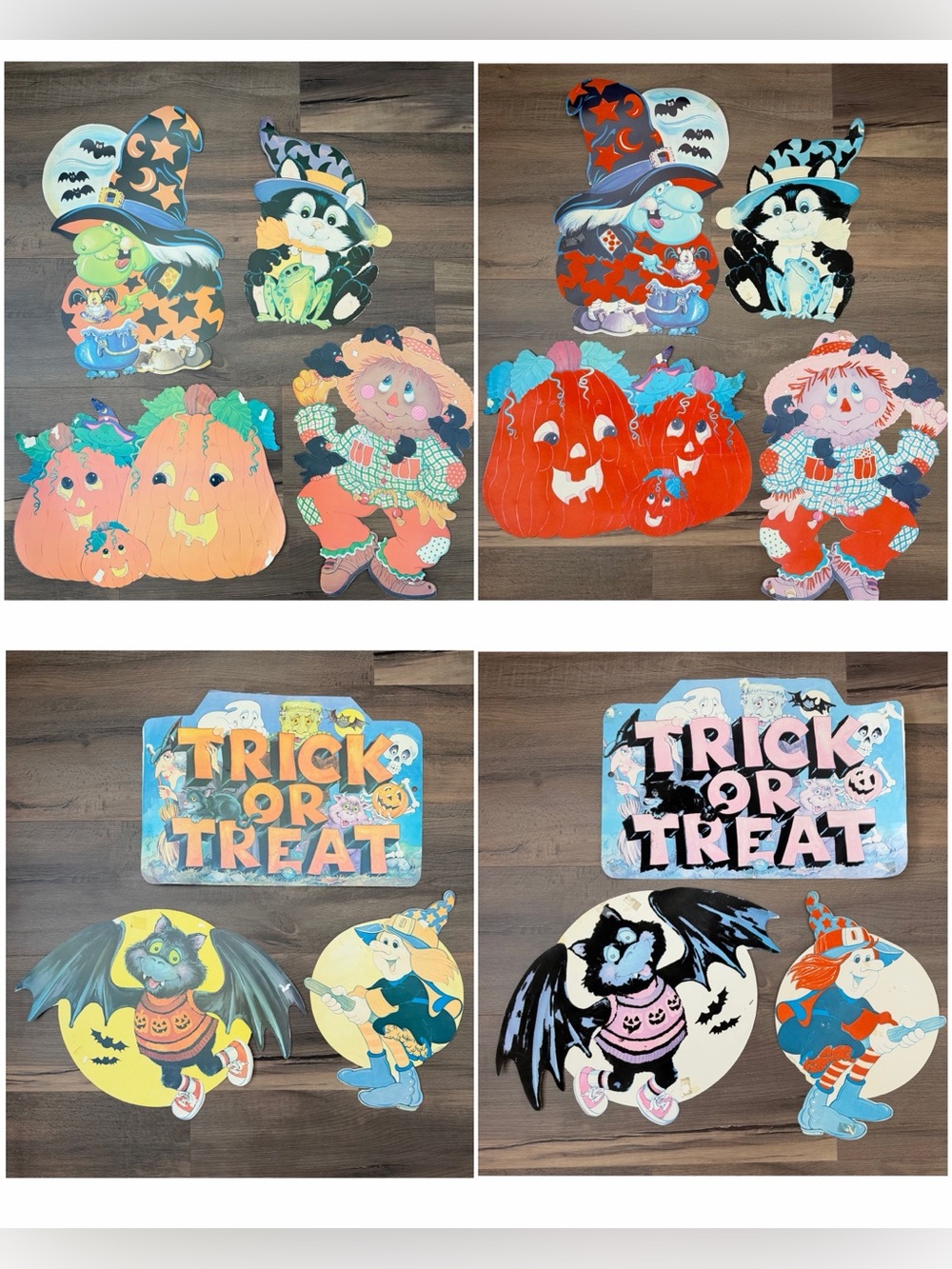 Vintage 7-pc Halloween Die Cuts Bundle - Regular & Flocked Sides